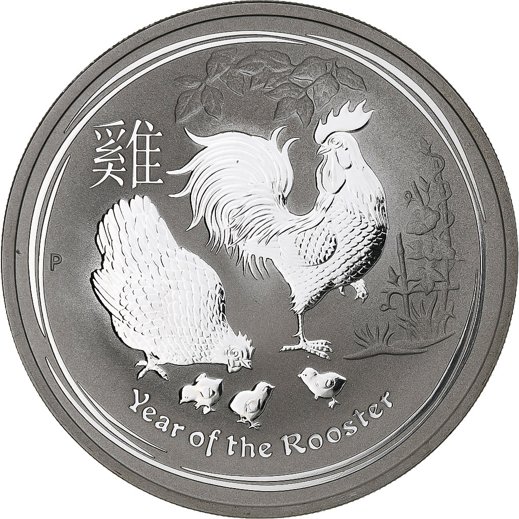 Australia, Year of the Rooster, 1 Dollar, 2017, 1 Oz, MS(65-70), Srebro