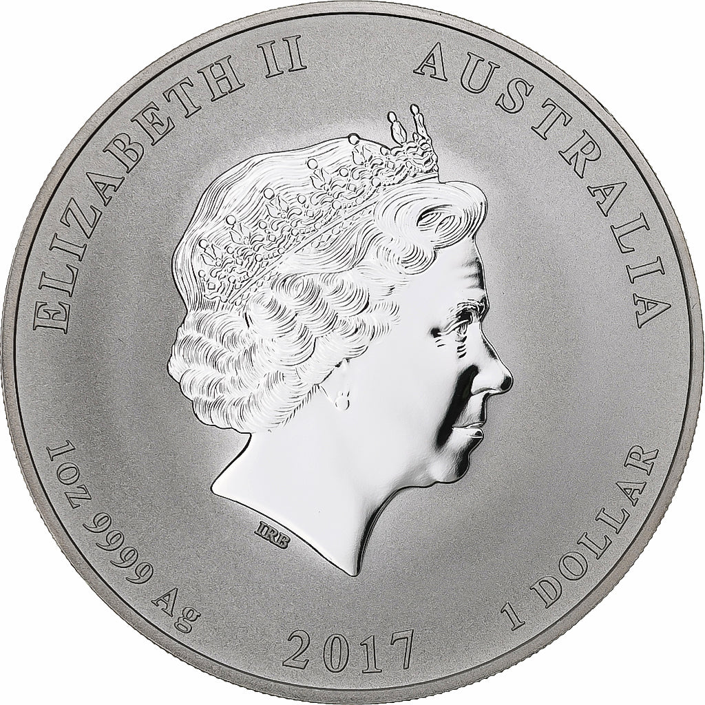 Australia, Year of the Rooster, 1 Dollar, 2017, 1 Oz, MS(65-70), Srebro