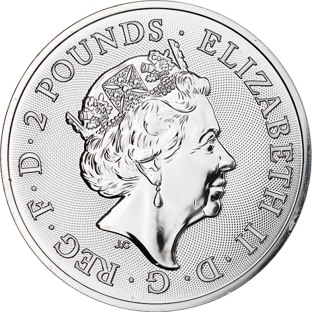 Grande-Bretagne, Elizabeth II, Trafalgar Square, 2 Pounds - 1 Once, 2018