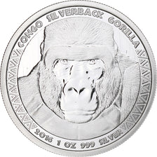República do Congo, Congo Silverback Gorilla, 5000 Francs CFA, 2016, 1 Oz