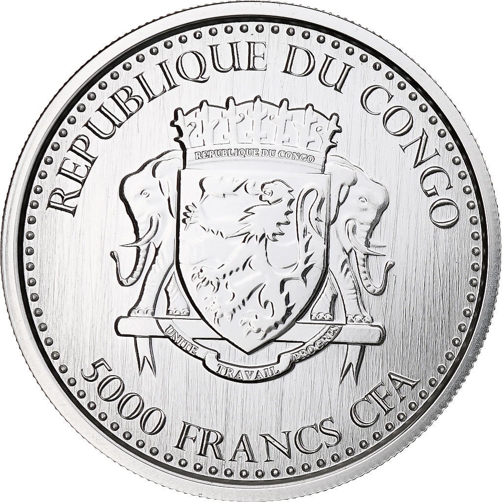 República do Congo, Congo Silverback Gorilla, 5000 Francs CFA, 2016, 1 Oz