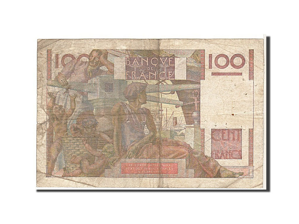 Francia, 100 Francs, 100 F 1945-1954 ''Jeune Paysan'', 1952, KM:128d, MB
