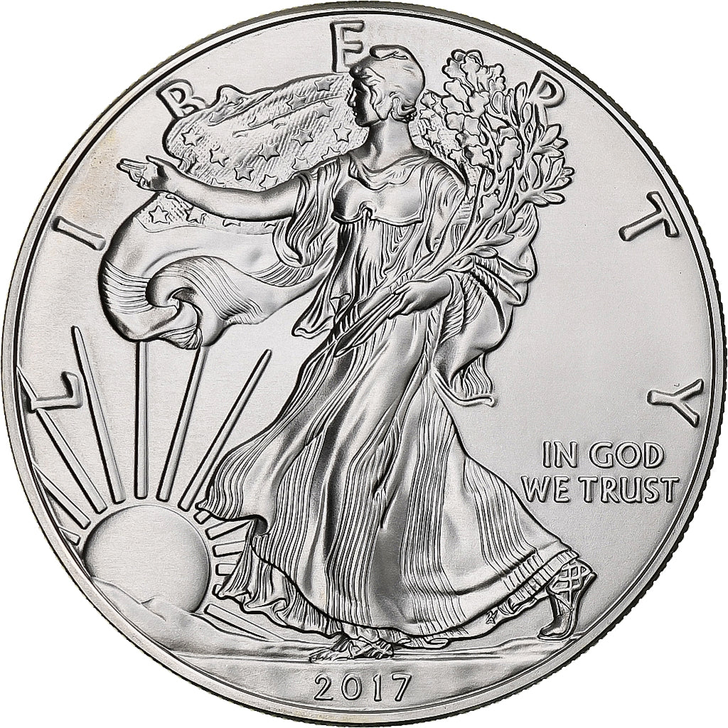Coin, United States, Silver Eagle, 1 Dollar, 2017, 1 Oz, MS(65-70), Silver