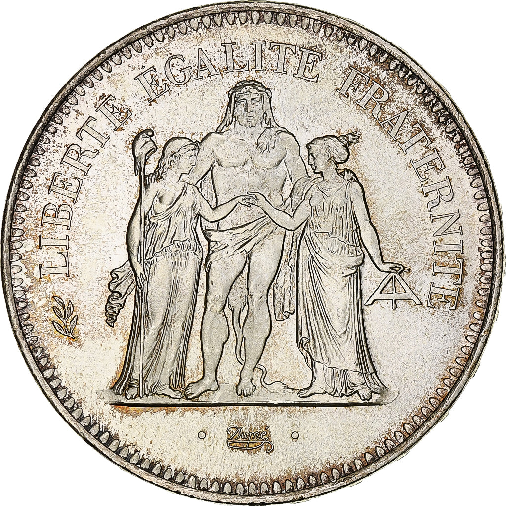 Coin, France, Hercule, 50 Francs, 1975, Paris, MS(60-62), Silver, KM:941.1