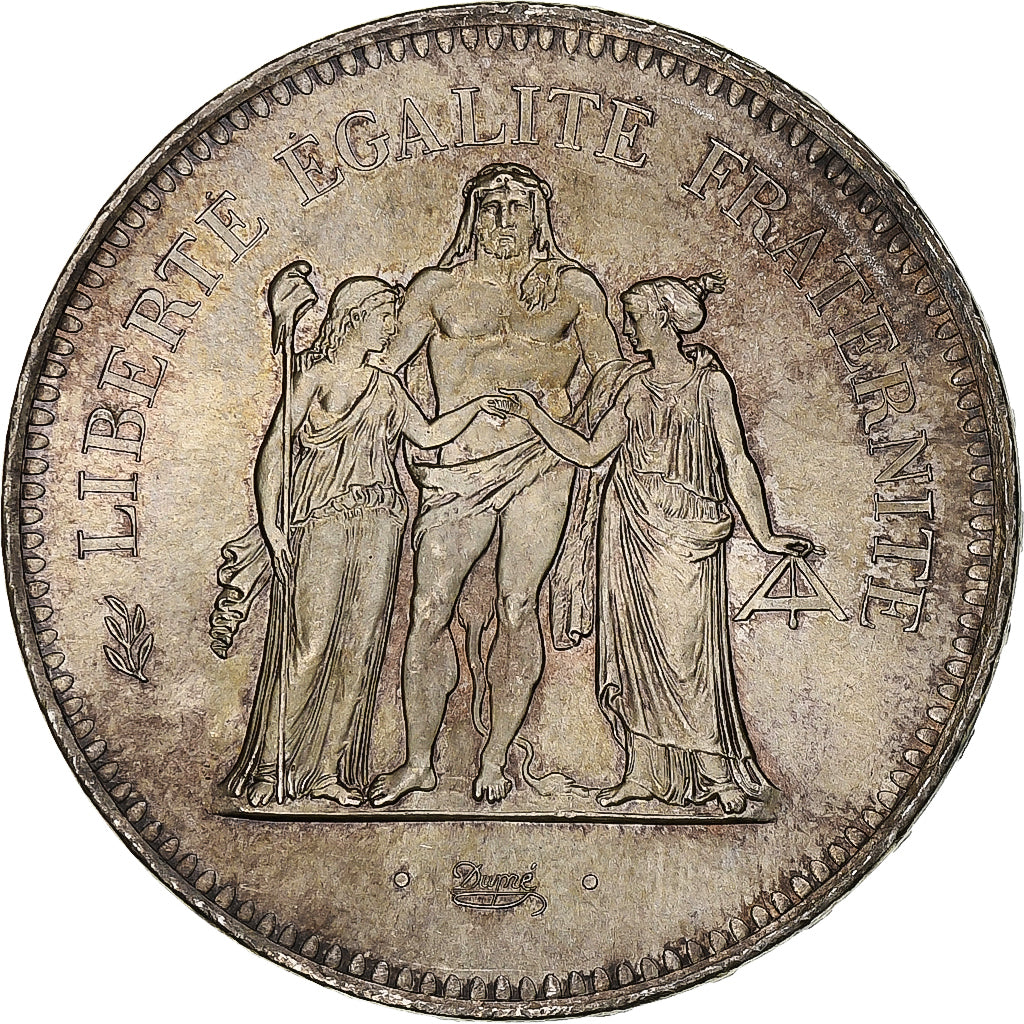 Coin, France, Hercule, 50 Francs, 1976, Paris, MS(60-62), Silver, KM:941.1