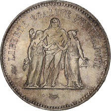 Coin, France, Hercule, 50 Francs, 1976, Paris, MS(60-62), Silver, KM:941.1