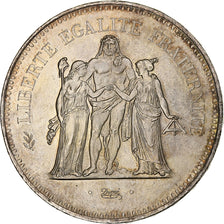 Coin, France, Hercule, 50 Francs, 1976, Paris, MS(60-62), Silver, KM:941.1
