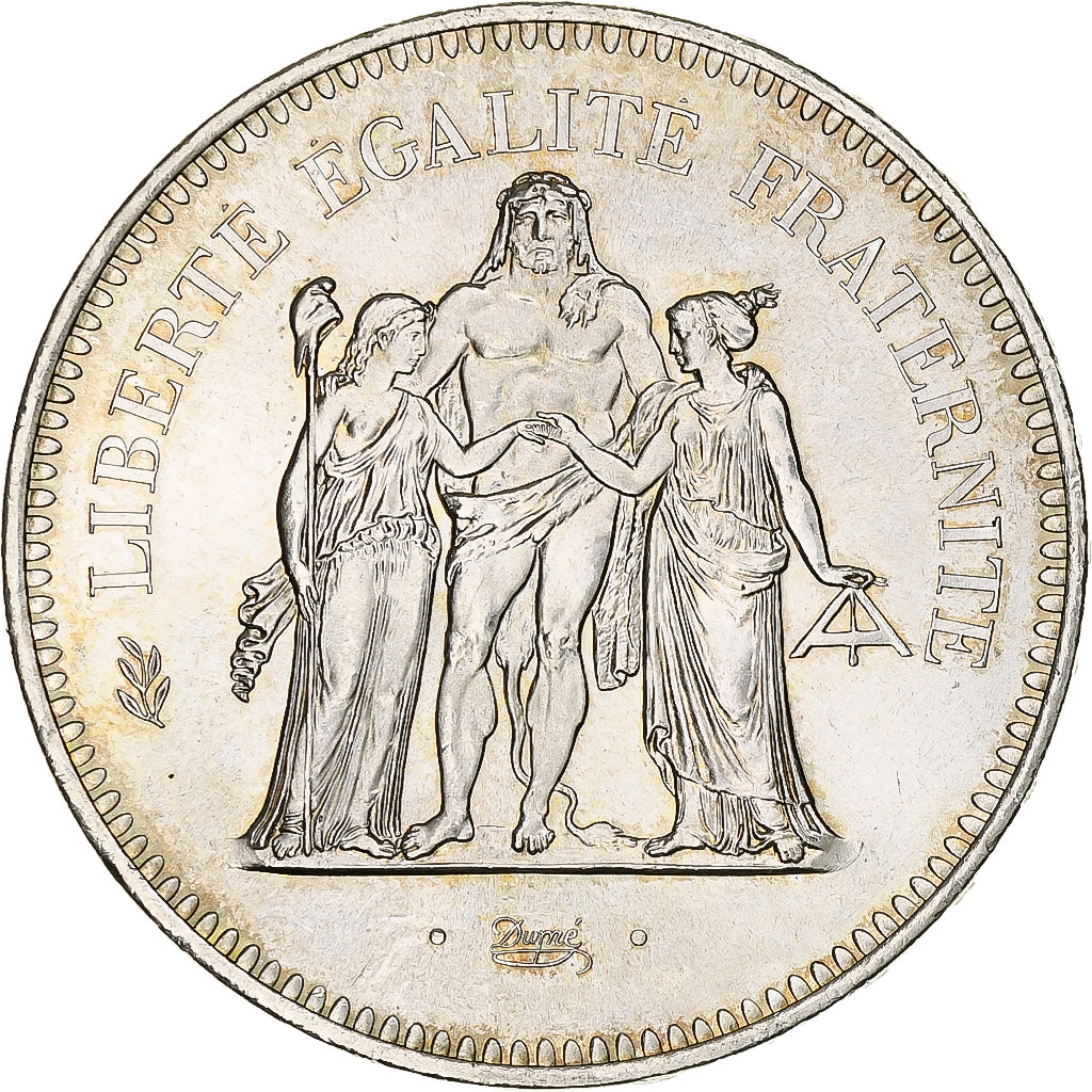 Coin, France, Hercule, 50 Francs, 1977, Paris, MS(60-62), Silver, KM:941.1