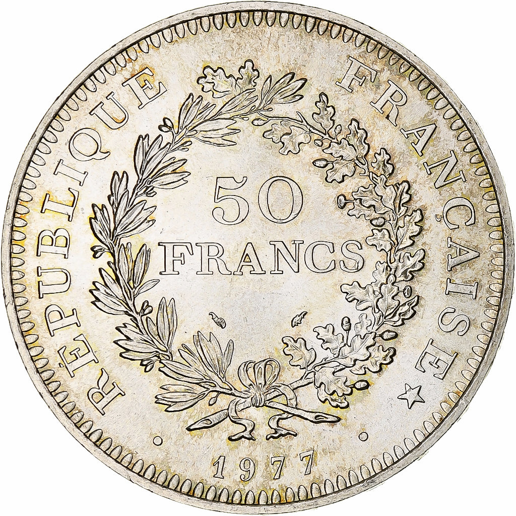 Coin, France, Hercule, 50 Francs, 1977, Paris, MS(60-62), Silver, KM:941.1