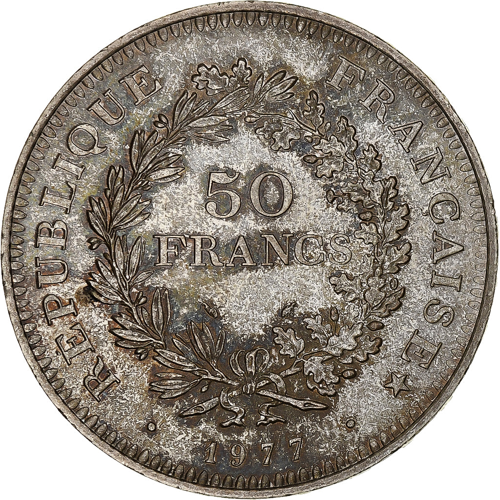 Moneda, Francia, Hercule, 50 Francs, 1977, Paris, EBC+, Plata, KM:941.1