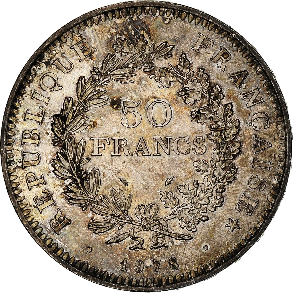 Coin, France, Hercule, 50 Francs, 1978, Paris, MS(60-62), Silver, KM:941.1