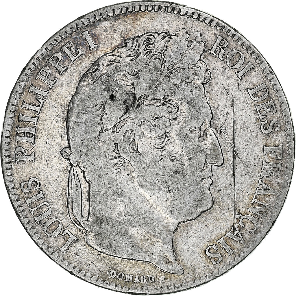 Moneda, Francia, Louis-Philippe, 5 Francs, 1836, Paris, BC, Plata, KM:749.1