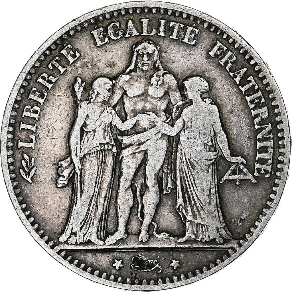 Coin, France, Hercule, 5 Francs, 1875, Paris, VF(20-25), Silver, KM:820.1