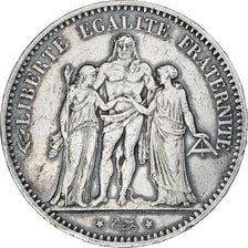 Moneta, Francja, Hercule, 5 Francs, 1876, Paris, VF(20-25), Srebro, KM:820.1