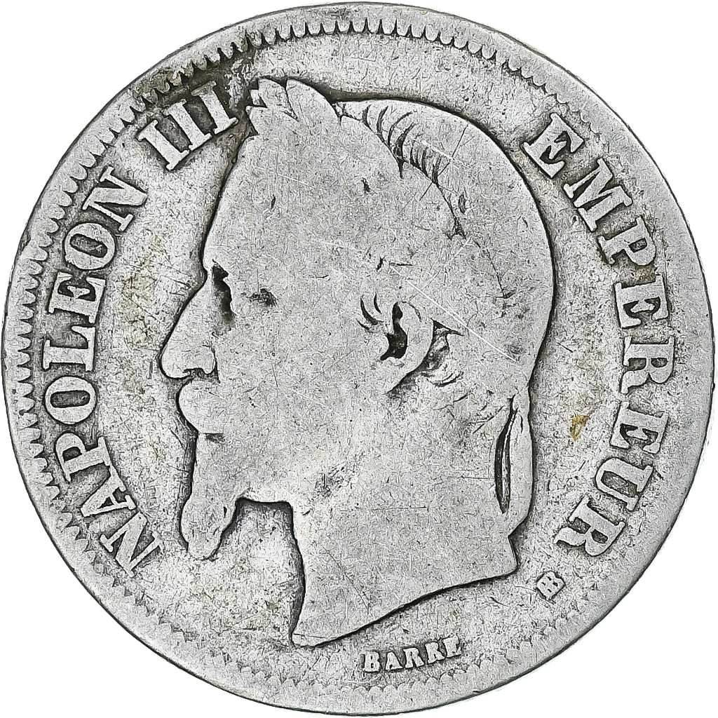 Coin, France, Napoleon III, 2 Francs, 1866, Strasbourg, VG(8-10), Silver