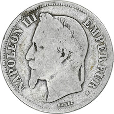 Coin, France, Napoleon III, 2 Francs, 1866, Strasbourg, VG(8-10), Silver