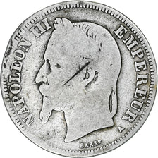 Monnaie, France, Napoleon III, Napoléon III, 2 Francs, 1867, Paris, B, Argent