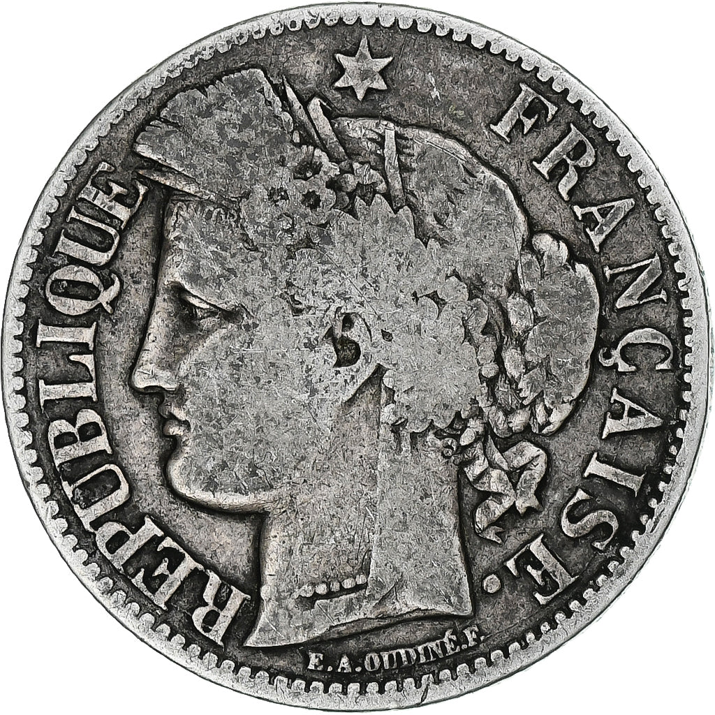 Monnaie, France, Cérès, 2 Francs, 1870, Bordeaux, B+, Argent, Gadoury:529