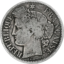 Monnaie, France, Cérès, 2 Francs, 1870, Bordeaux, B+, Argent, Gadoury:529