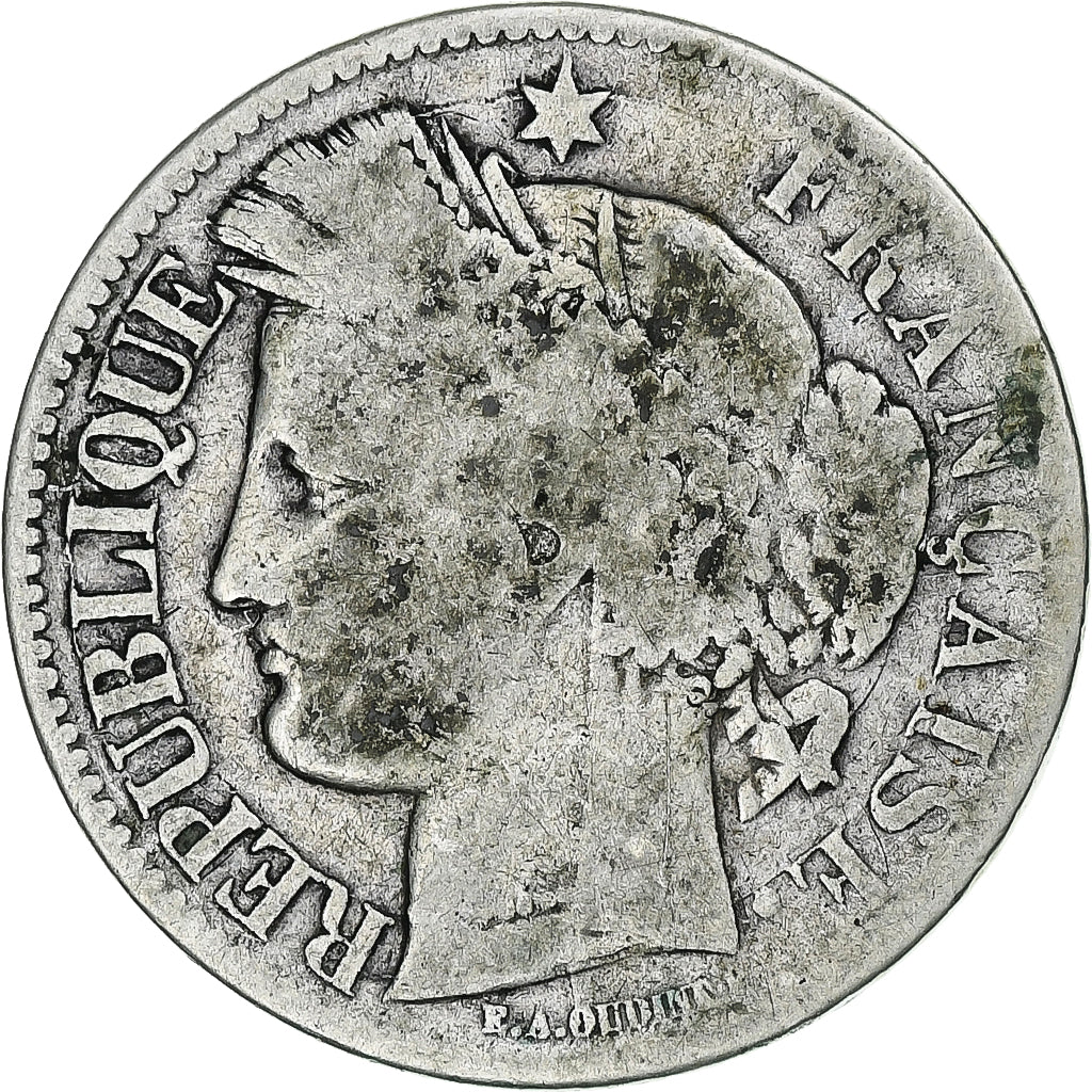 Münze, Frankreich, Cérès, 2 Francs, 1870, Bordeaux, SGE+, Silber, KM:816.2