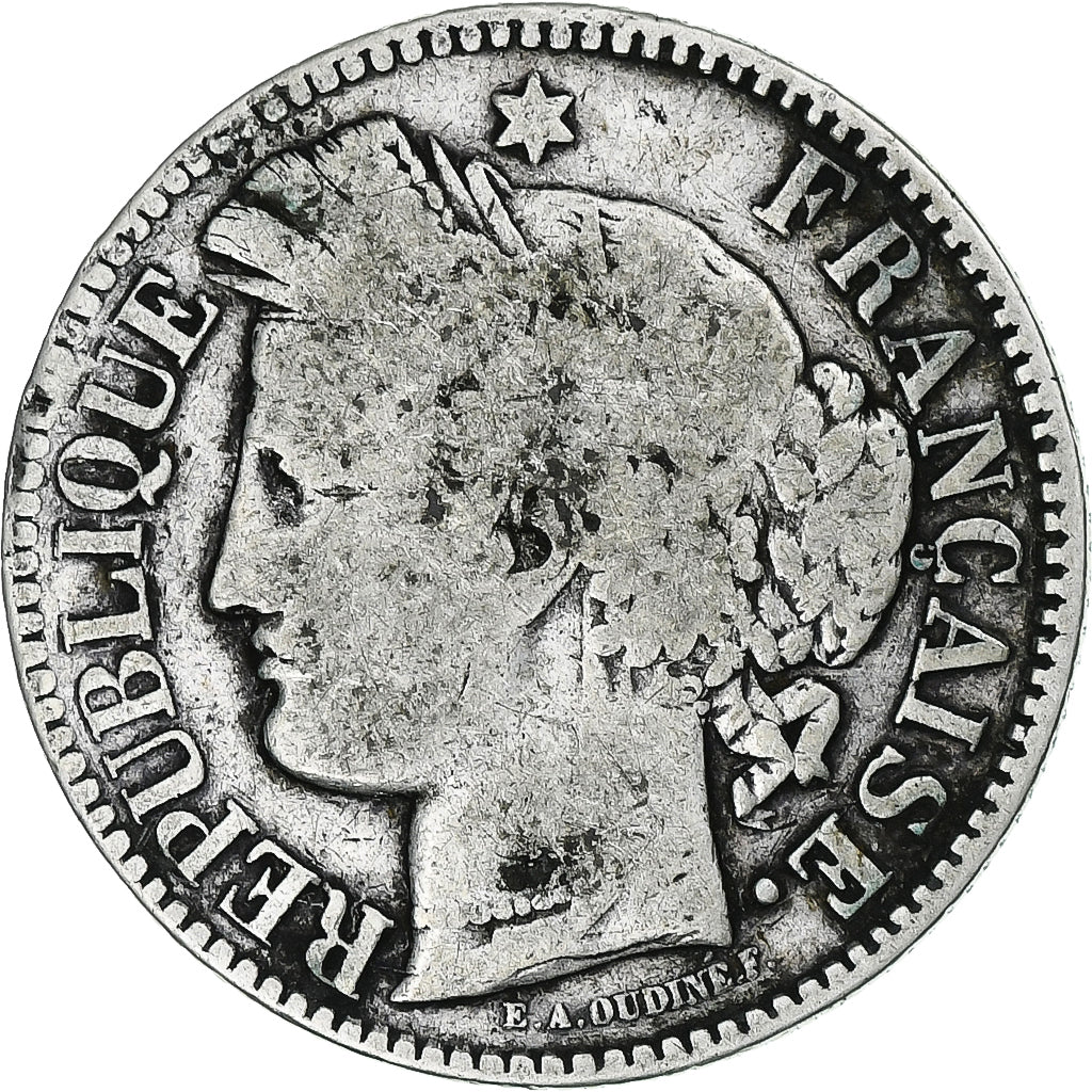 Monnaie, France, Cérès, 2 Francs, 1871, Bordeaux, B+, Argent, Gadoury:529