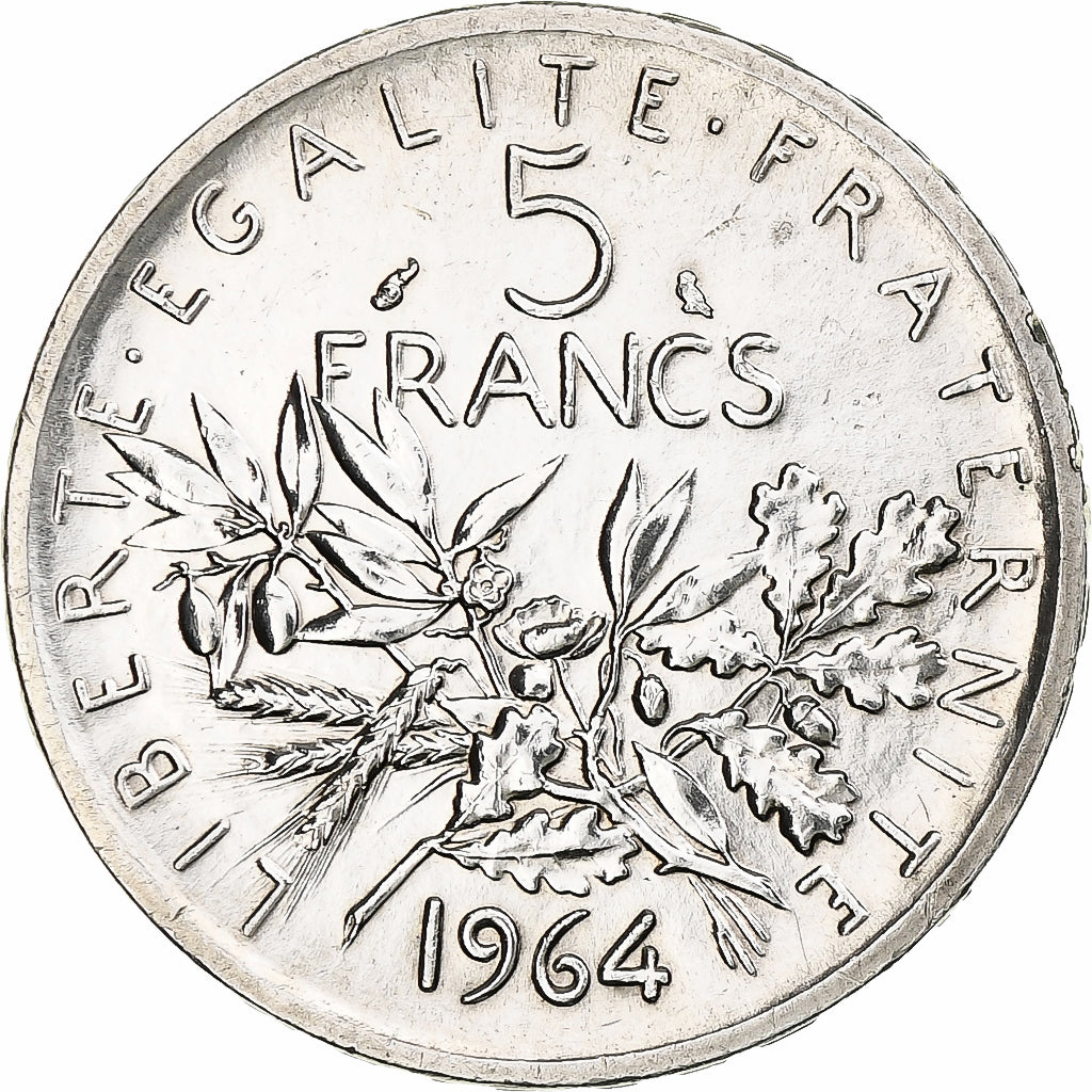 France, Semeuse, 5 Francs, 1964, SPL+, Argent, Gadoury:770, KM:926