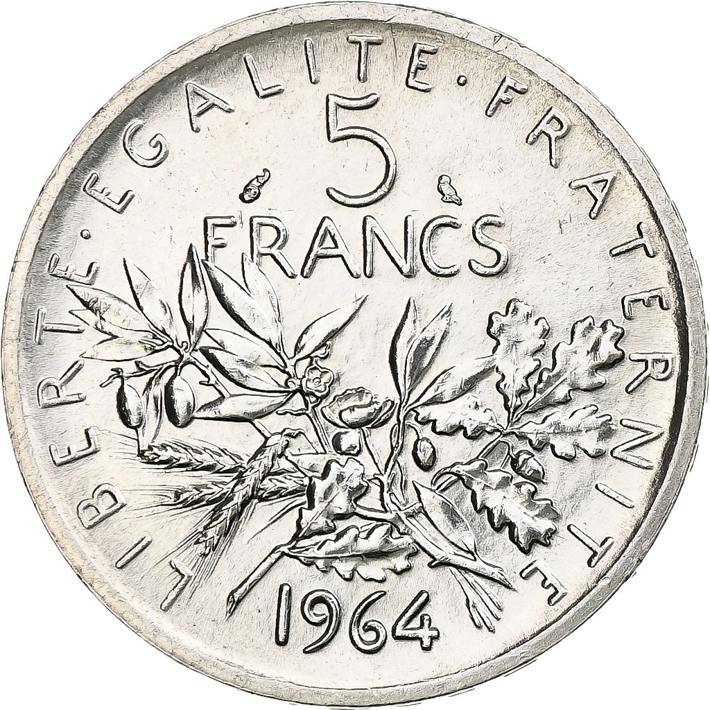 France, Semeuse, 5 Francs, 1964, SPL+, Argent, Gadoury:770, KM:926