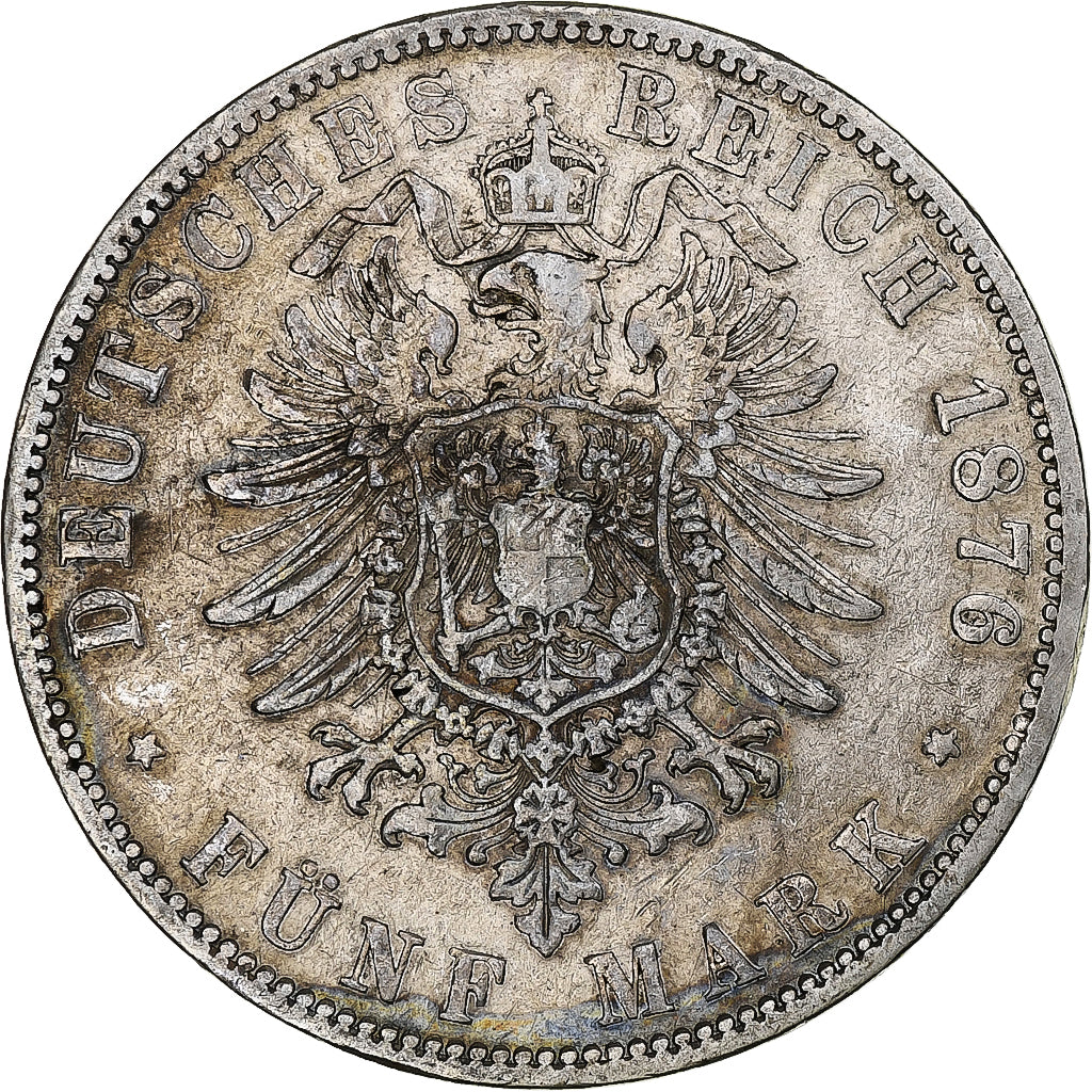 Deutsch Staaten, PRUSSIA, Wilhelm I, 5 Mark, 1876, Berlin, SS, Silber, KM:503
