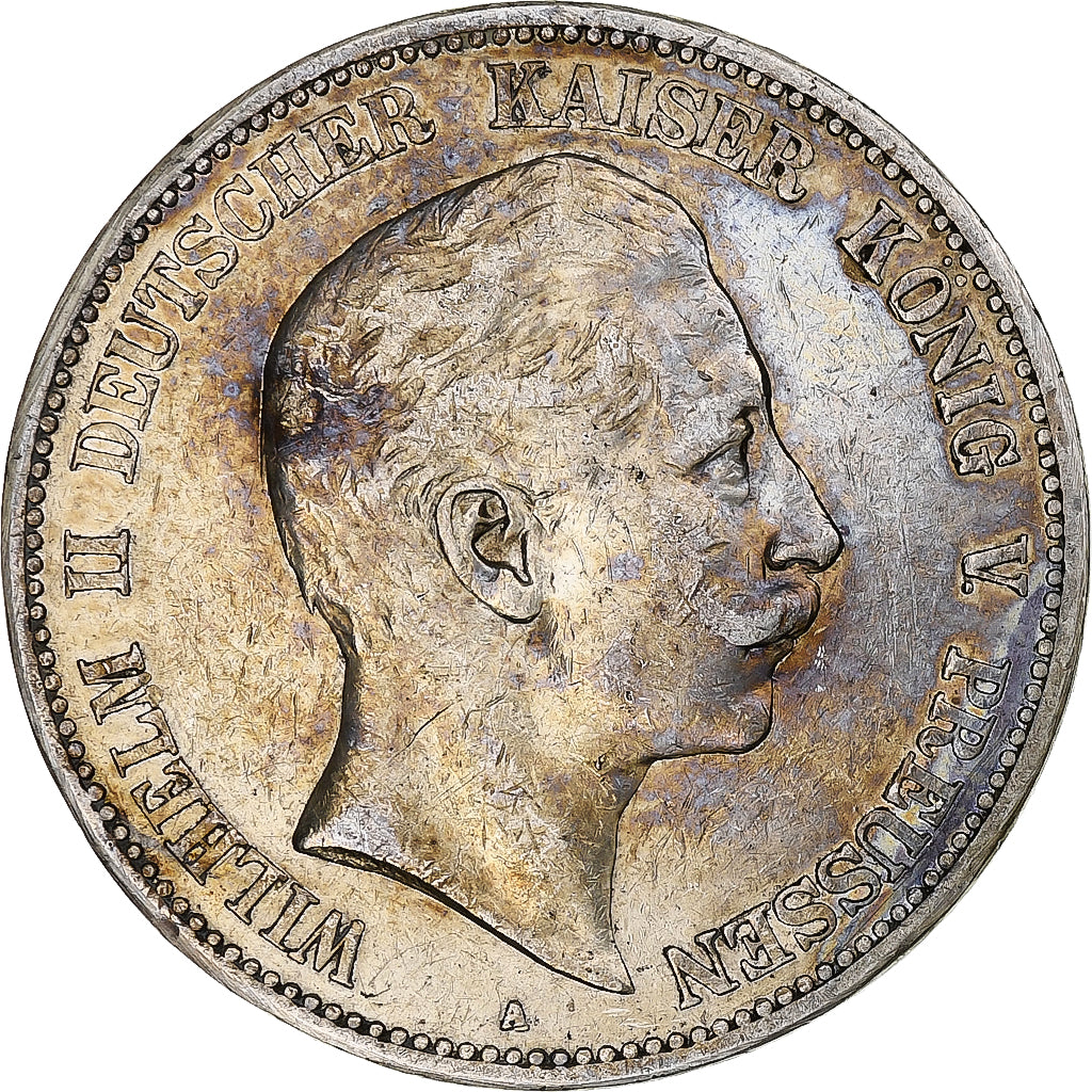 German States, PRUSSIA, Wilhelm II, 5 Mark, 1898, Berlin, AU(55-58), Silver