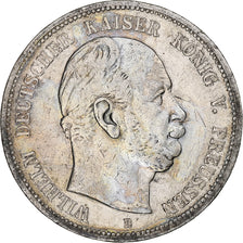 Estados alemanes, PRUSSIA, Wilhelm I, 5 Mark, 1876, Breslau, MBC, Plata, KM:503