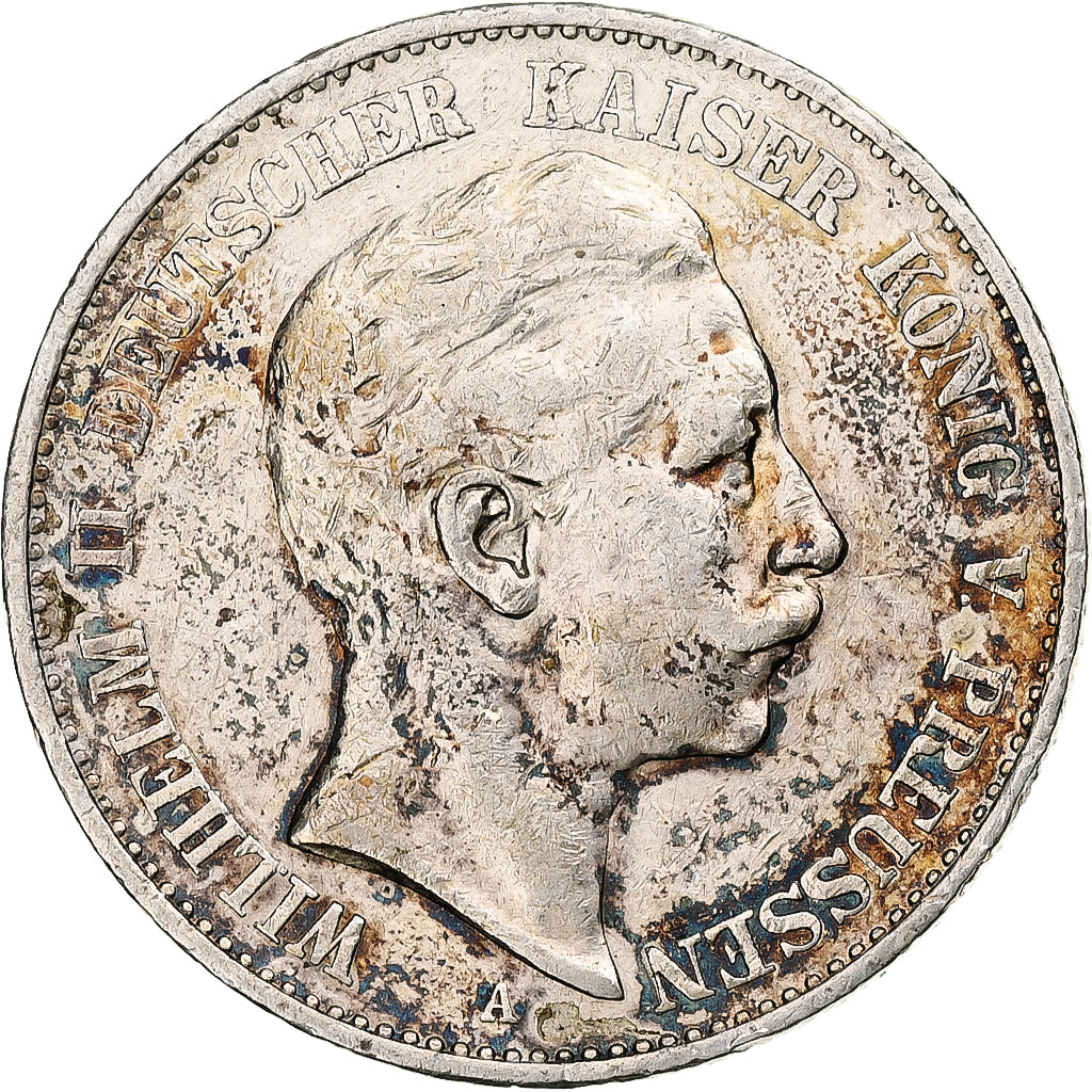 German States, PRUSSIA, Wilhelm II, 2 Mark, 1900, Berlin, AU(50-53), Silver