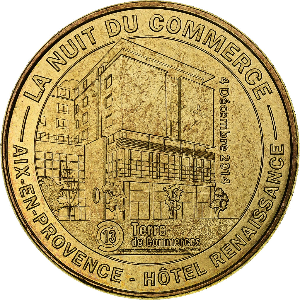Francia, ficha, Tourist Token, 13/ Aix En Provence - Nuit Du Commerce, 2014