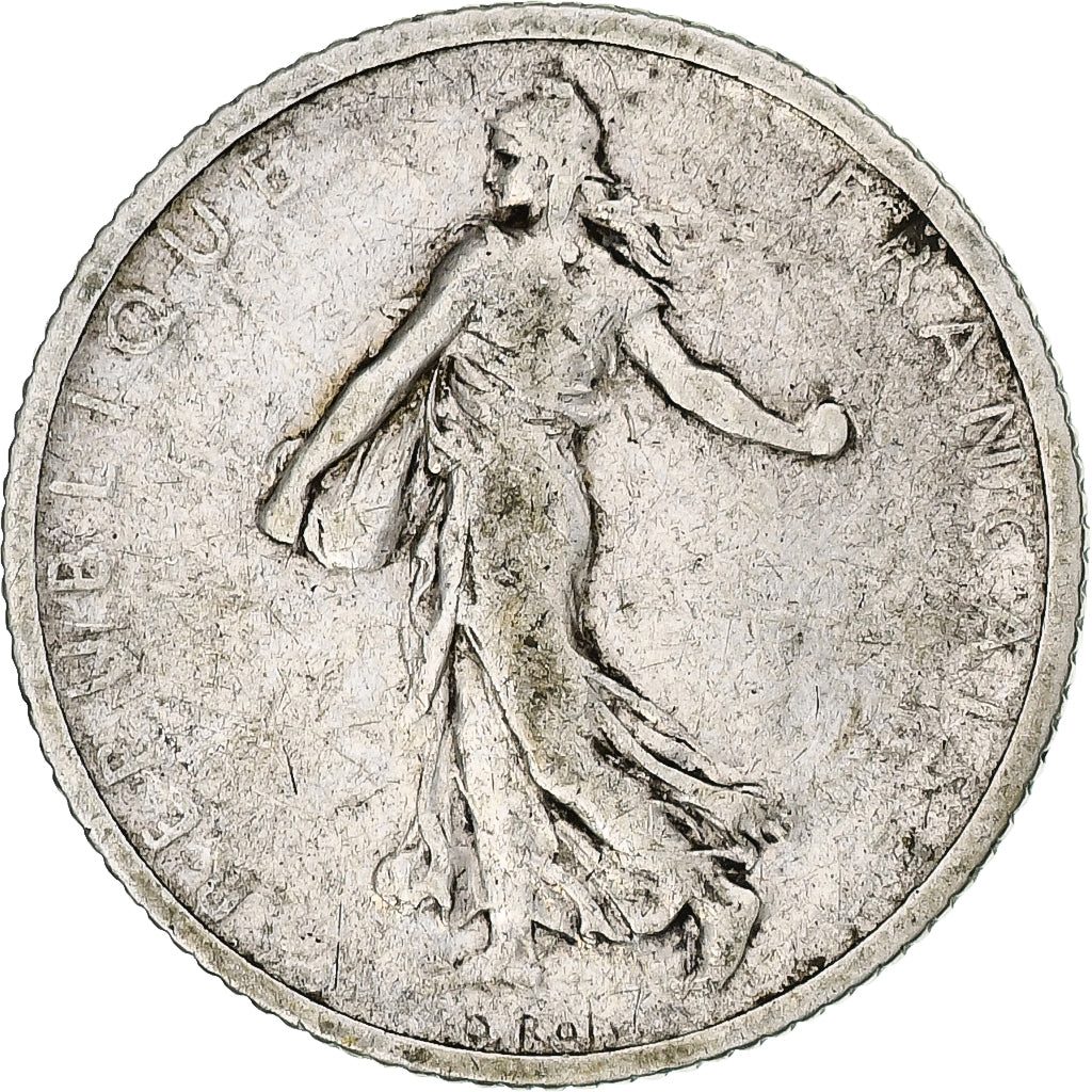 Francia, Semeuse, Franc, 1907, Paris, B+, Argento, KM:844.1, Gadoury:467