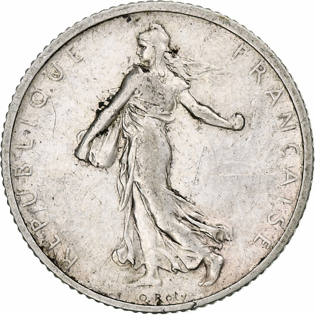Francia, Franc, Semeuse, 1907, Paris, Plata, BC+, Gadoury:467, KM:844.1