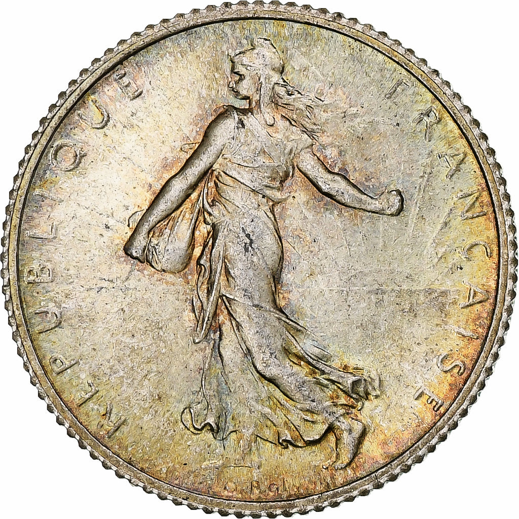 France, Semeuse, Franc, 1920, Paris, MS(64), Silver, KM:844.1, Gadoury:467