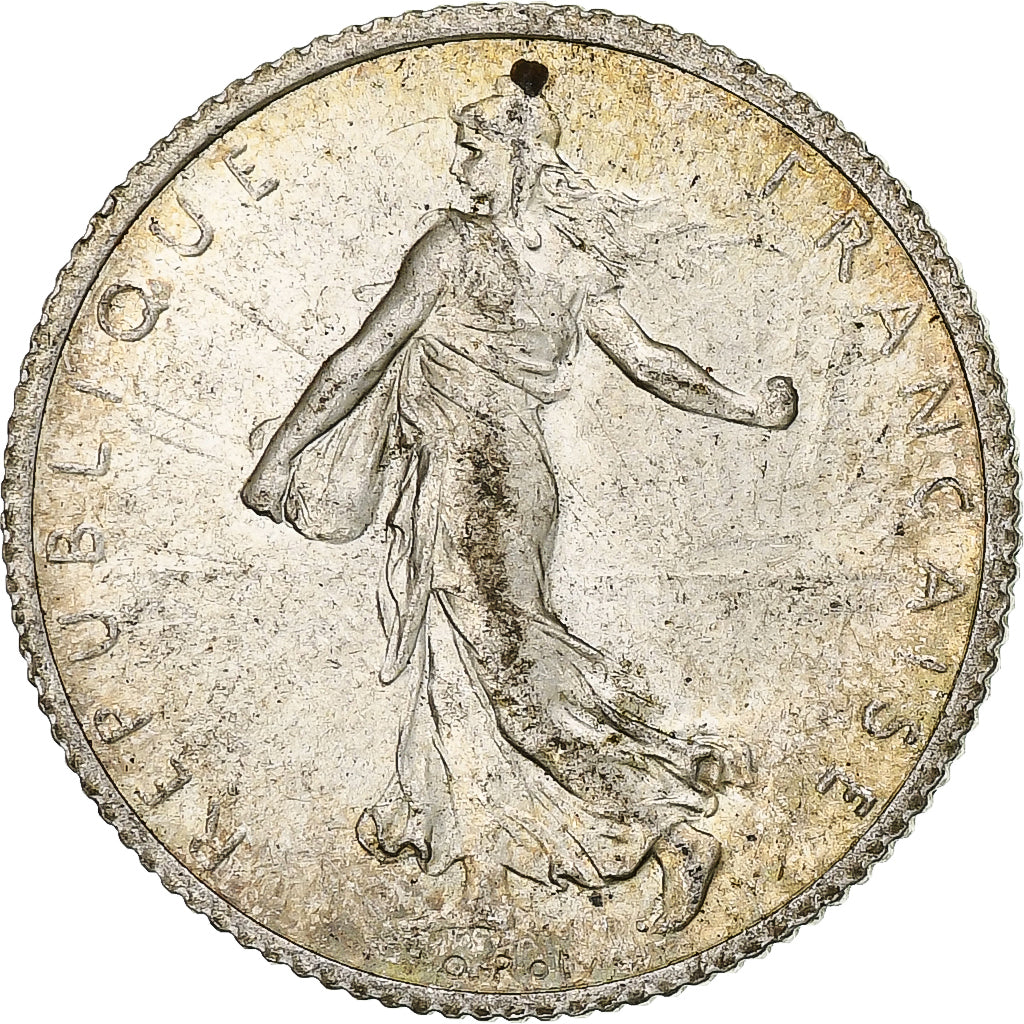 France, Semeuse, Franc, 1920, Paris, MS(63), Silver, KM:844.1, Gadoury:467