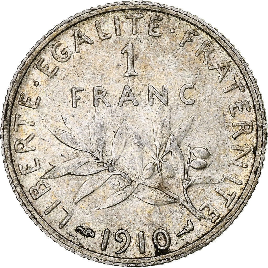 Francia, Semeuse, Franc, 1910, Paris, BB+, Argento, KM:844.1, Gadoury:467