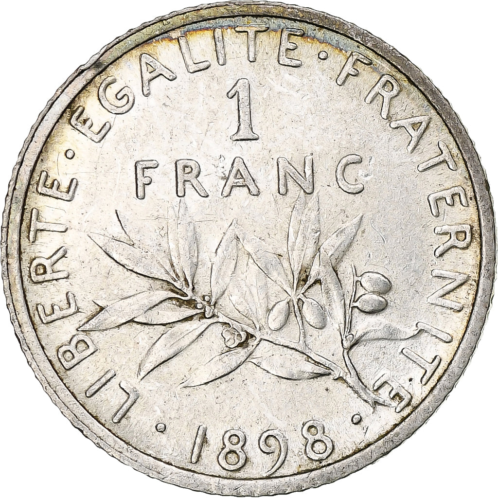 Coin, France, Semeuse, Franc, 1898, Paris, AU(55-58), Silver, KM:844.1