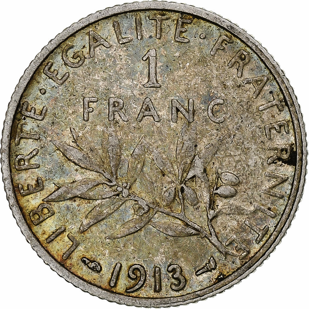 Francia, Semeuse, Franc, 1913, Paris, EBC, Plata, KM:844.1, Gadoury:467