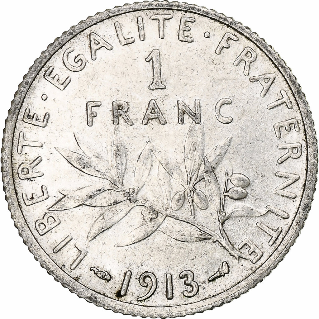 Frankreich, Semeuse, Franc, 1913, Paris, VZ, Silber, KM:844.1, Gadoury:467