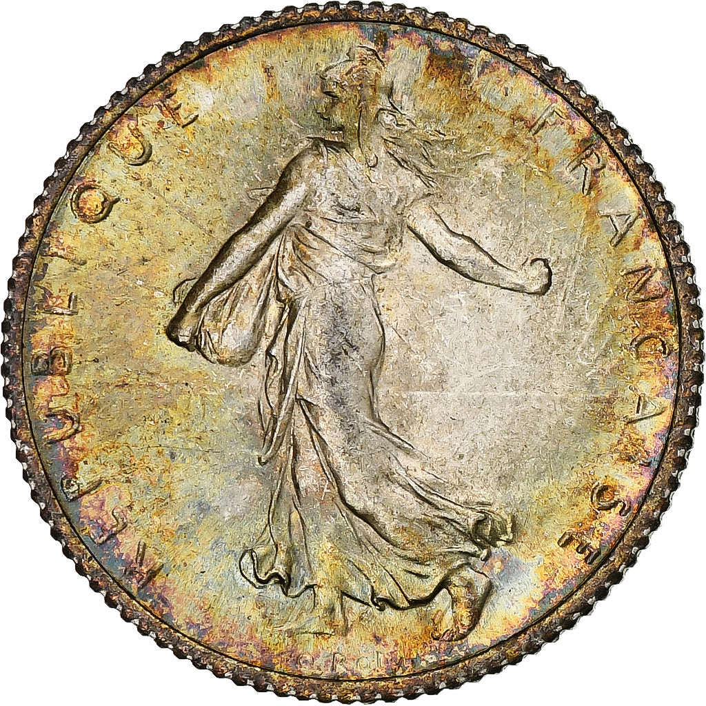 France, Semeuse, Franc, 1919, Paris, MS(63), Silver, KM:844.1, Gadoury:467, Le