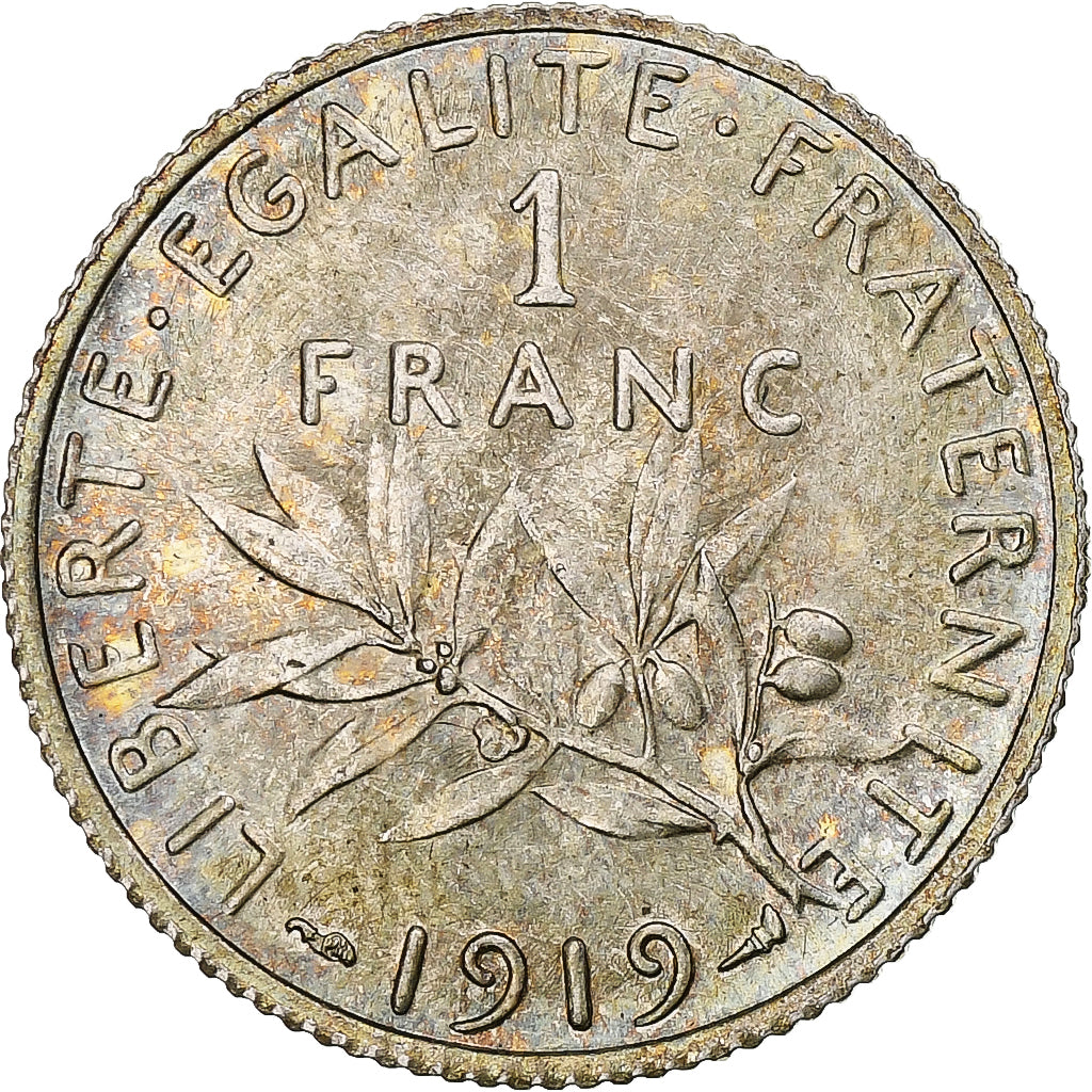 France, Semeuse, Franc, 1919, Paris, SPL, Argent, Gadoury:467, KM:844.1, Le