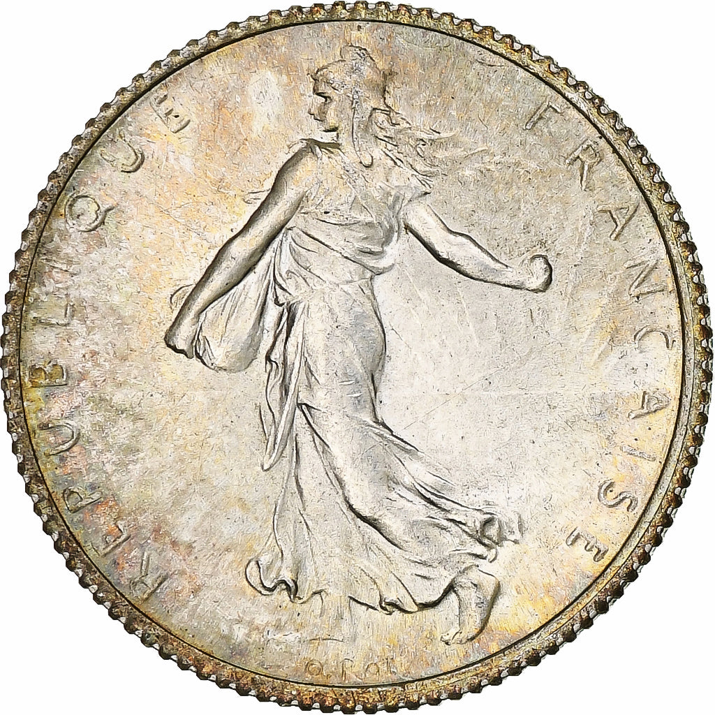 France, Semeuse, Franc, 1919, Paris, MS(64), Silver, KM:844.1, Gadoury:467, Le