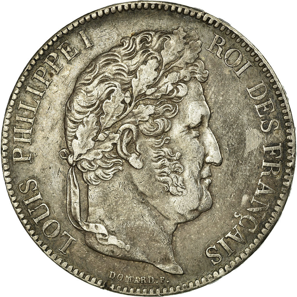 France, Louis-Philippe I, 5 Francs, 1837, Strasbourg, Silver, AU(50-53)