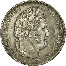 France, Louis-Philippe I, 5 Francs, 1837, Strasbourg, Silver, AU(50-53)