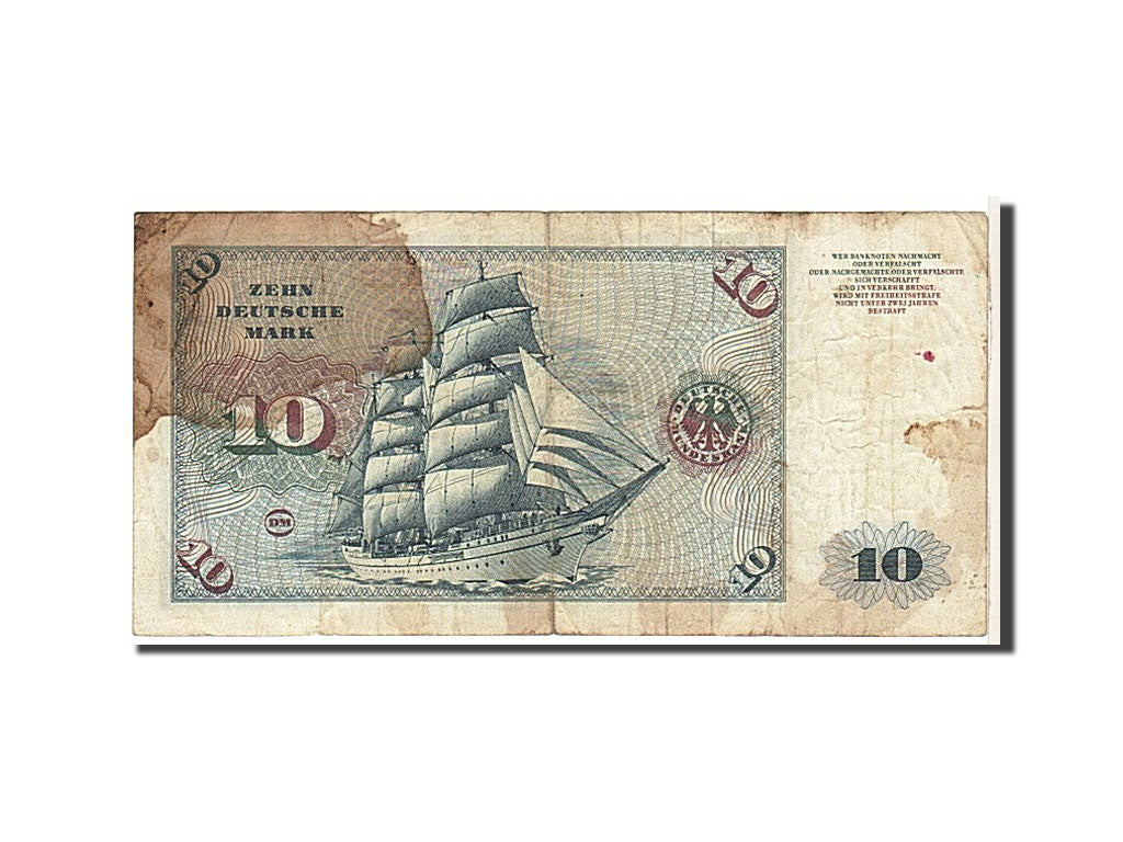 Germany - Federal Republic, 10 Deutsche Mark, 1970, KM #31a, VG(8-10), F3285639U