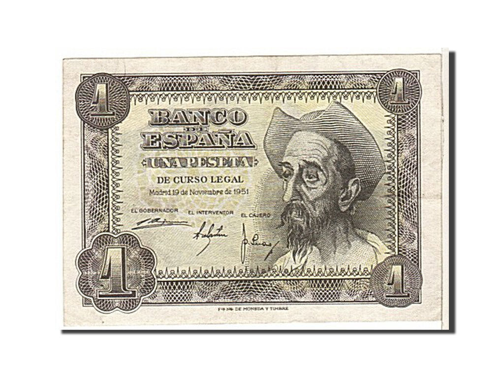 Spain, 1 Peseta, 1951, KM #139a, EF(40-45), H2259678