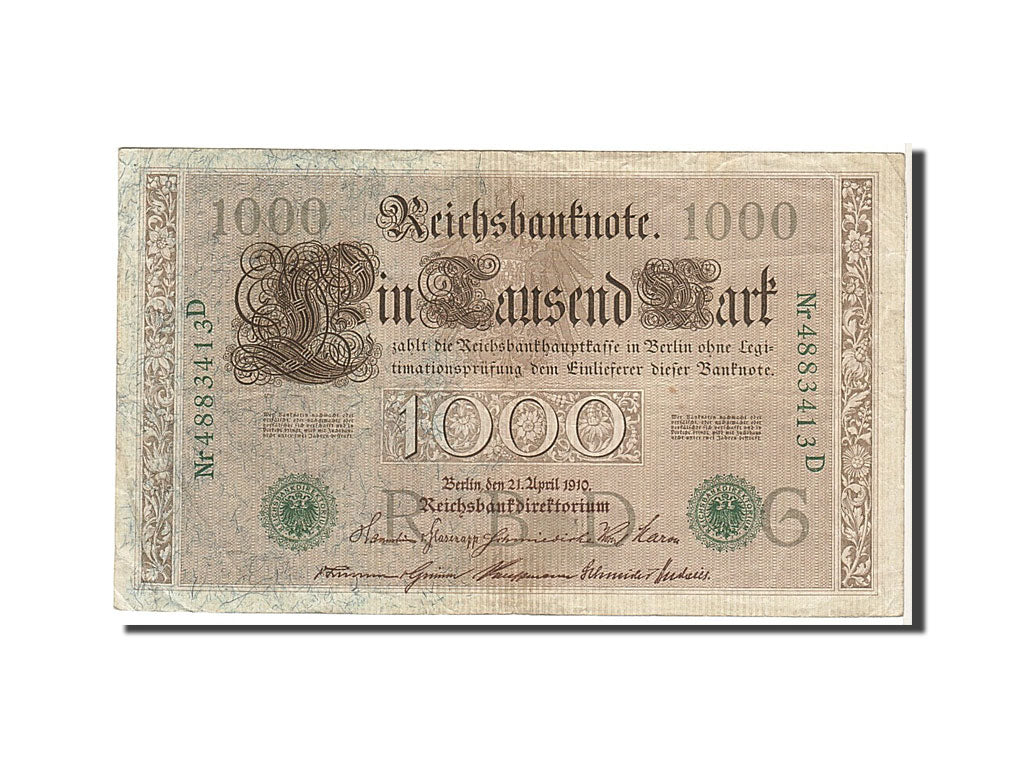 Germania, 1000 Mark, 1910, KM:45b, BB
