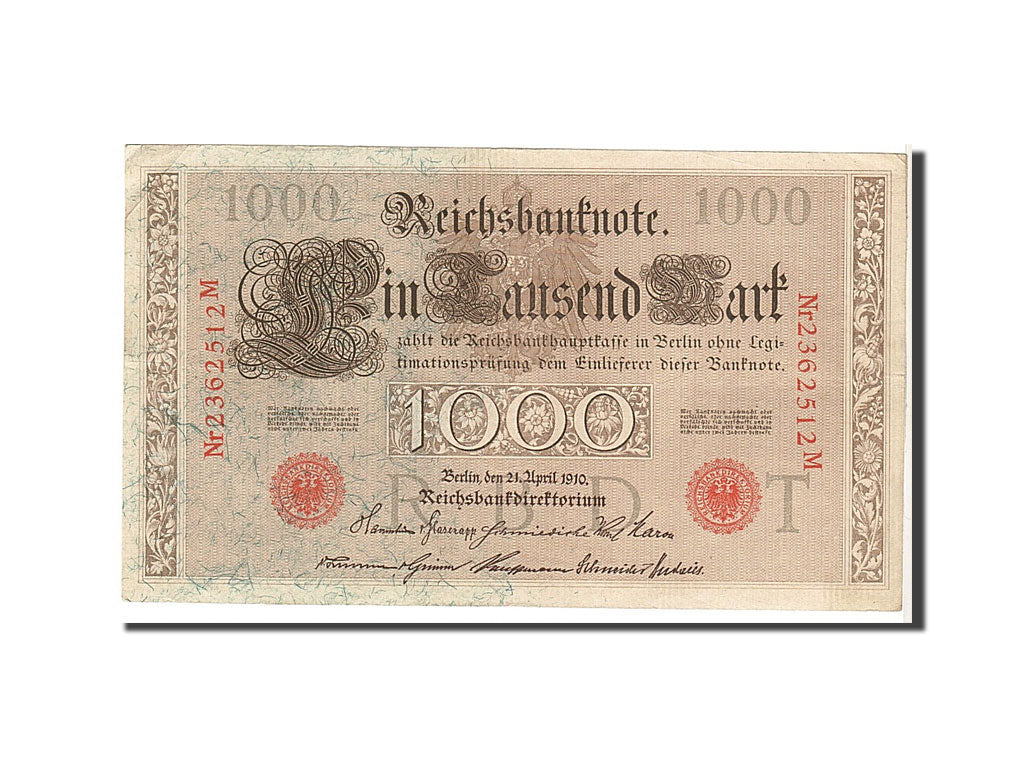 Banconote, Germania, 1000 Mark, 1910, KM:44b, BB