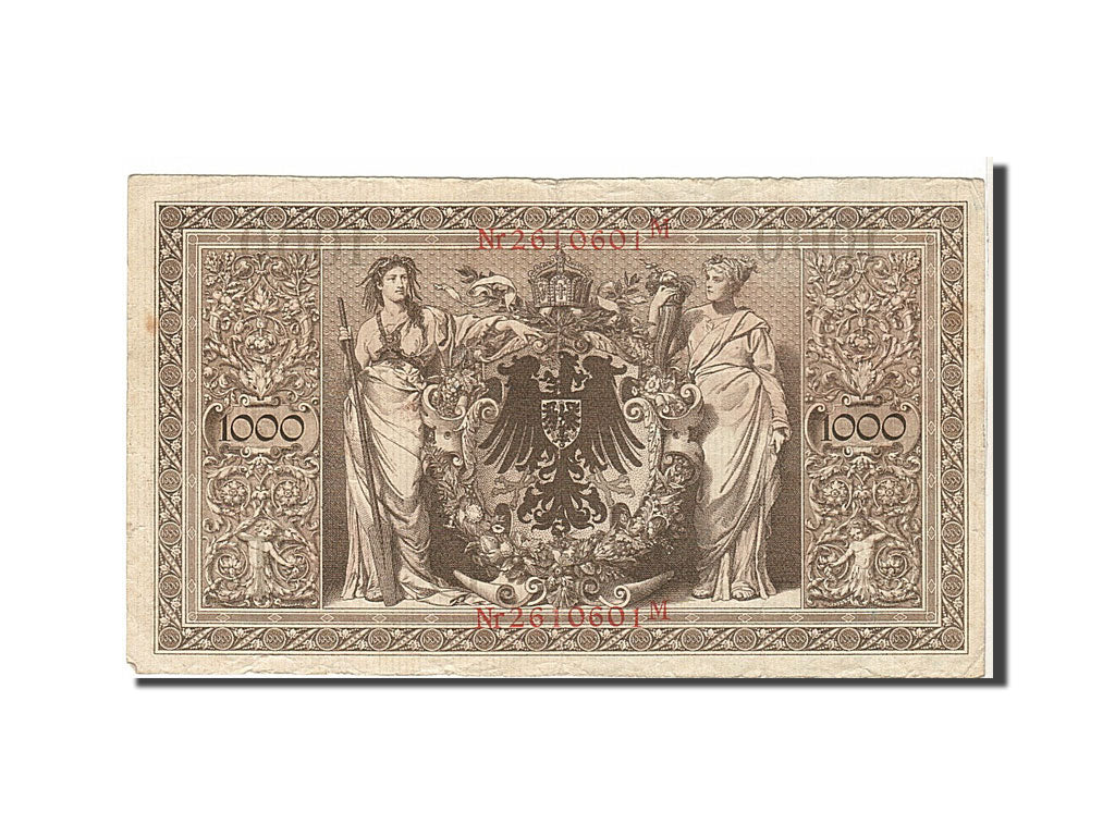 Billete, 1000 Mark, 1910, Alemania, KM:44b, BC+